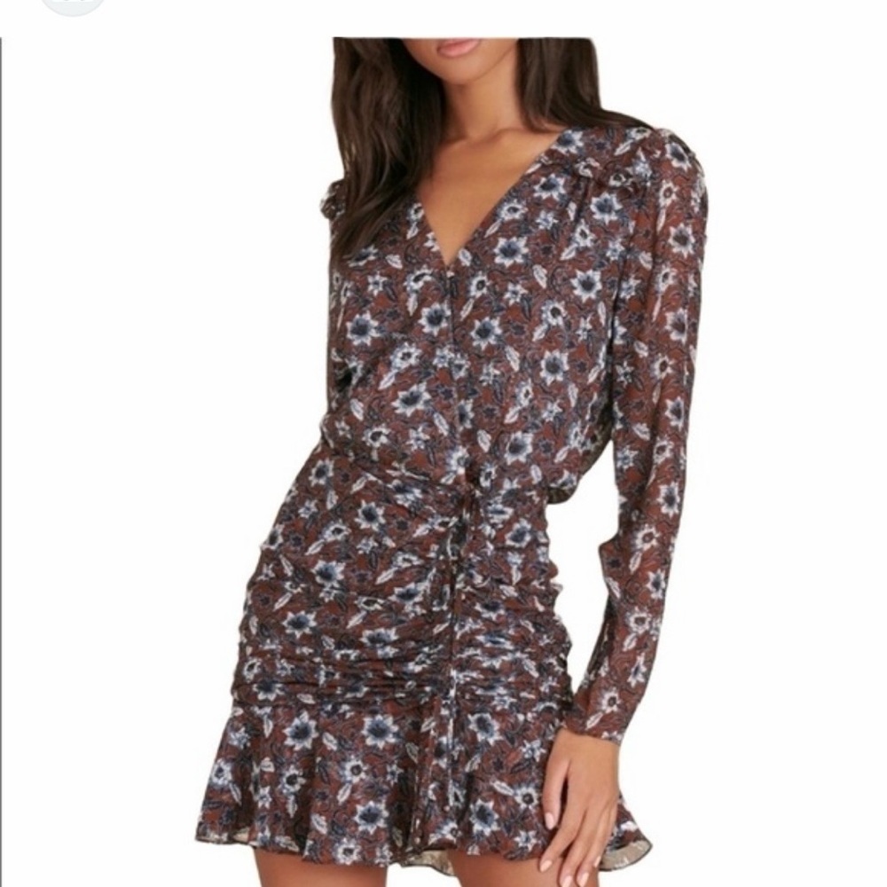 Veronica Beard Brown and White Floral Top